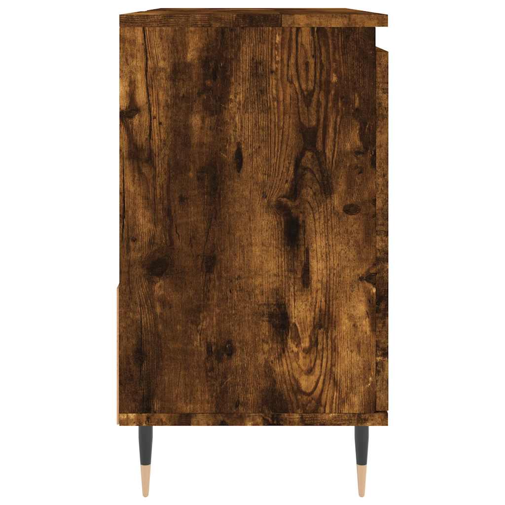 vidaXL Bathroom Cabinet Smoked Oak 65x33x60 cm Engineered Wood