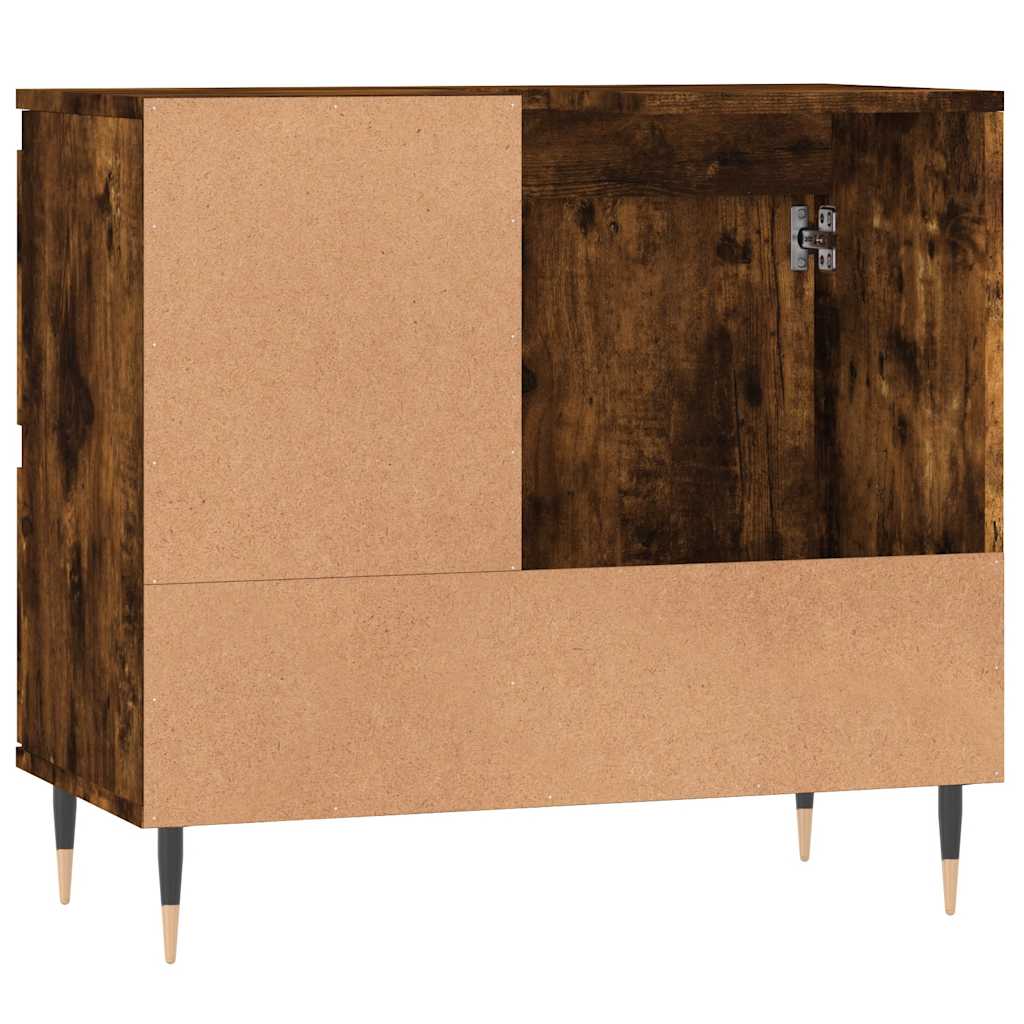 vidaXL Bathroom Cabinet Smoked Oak 65x33x60 cm Engineered Wood