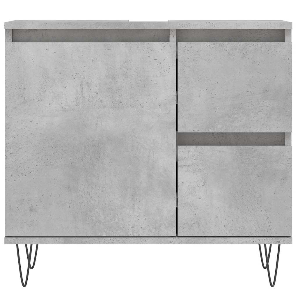 vidaXL Bathroom Cabinet Concrete Grey 65x33x60 cm Engineered Wood