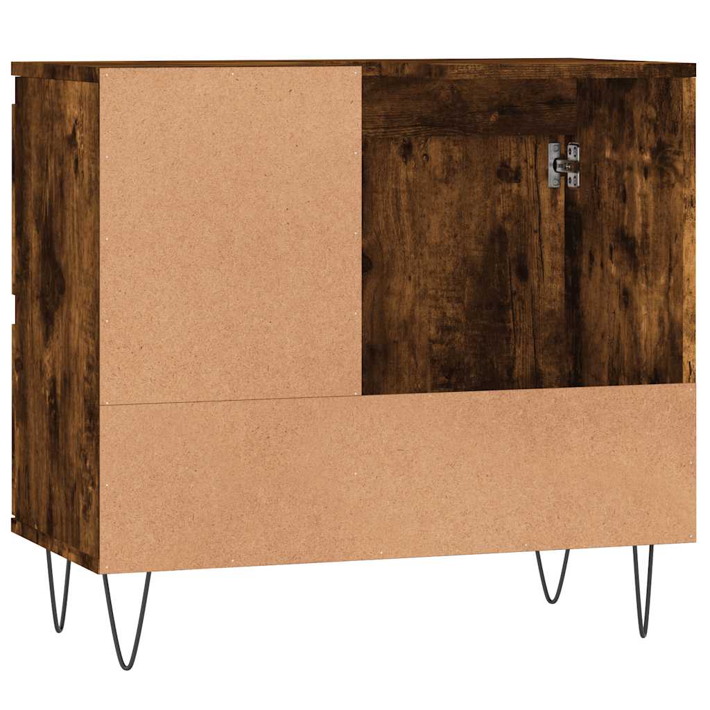 vidaXL Bathroom Cabinet Smoked Oak 65x33x60 cm Engineered Wood