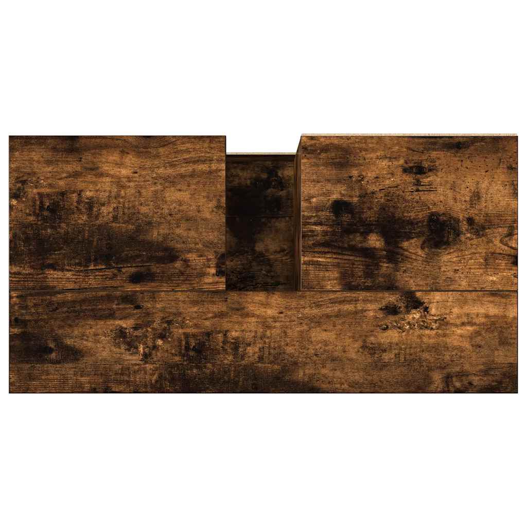 vidaXL Bathroom Cabinet Smoked Oak 65x33x60 cm Engineered Wood