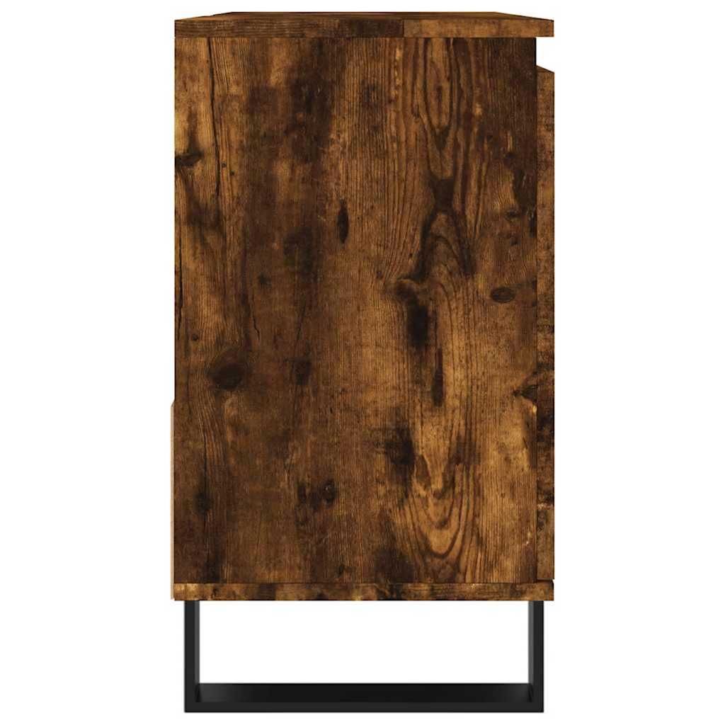 vidaXL Bathroom Cabinet Smoked Oak 65x33x60 cm Engineered Wood