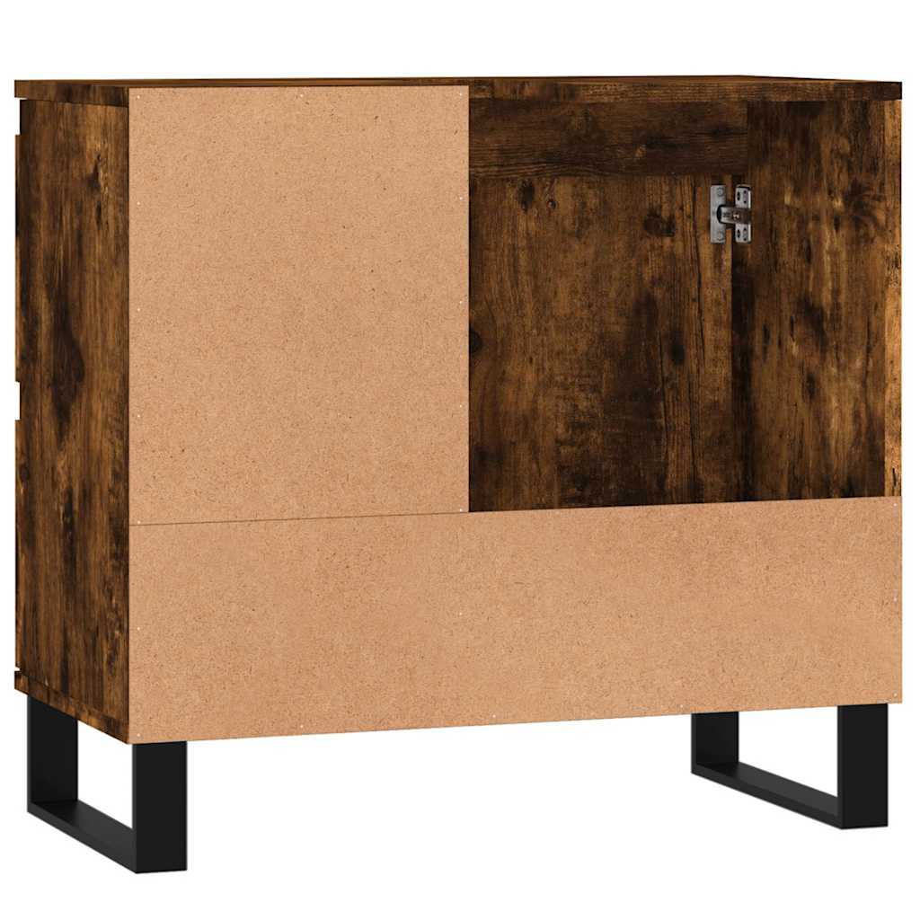 vidaXL Bathroom Cabinet Smoked Oak 65x33x60 cm Engineered Wood