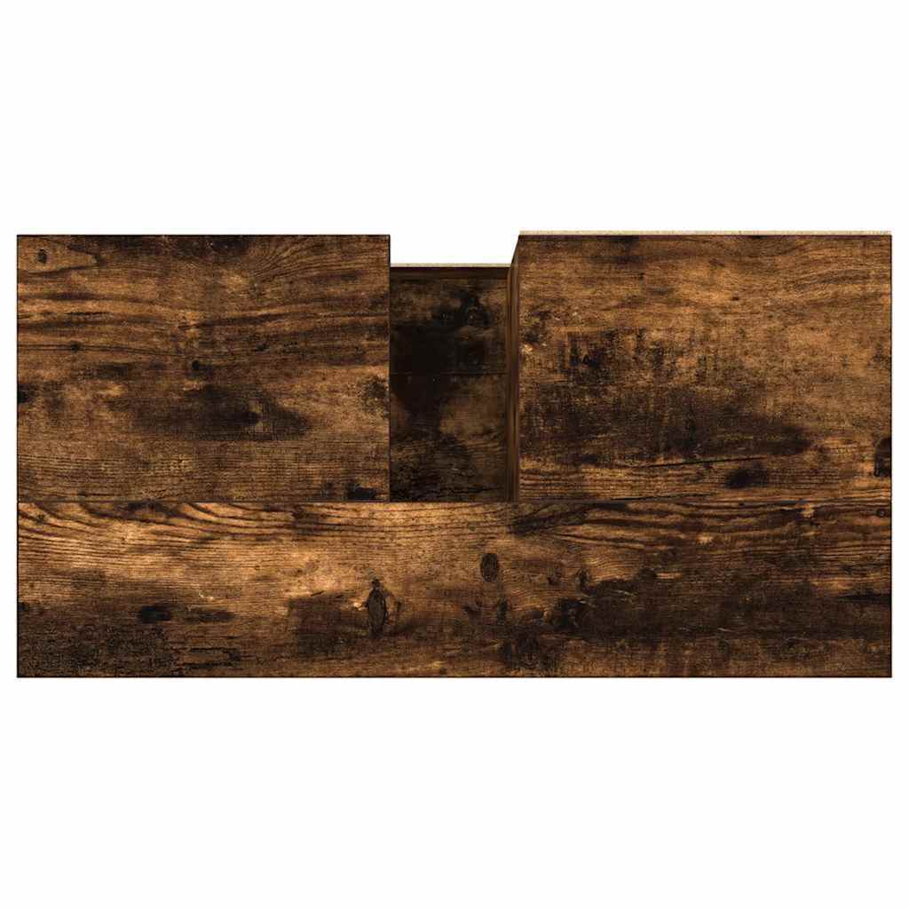 vidaXL Bathroom Cabinet Smoked Oak 65x33x60 cm Engineered Wood