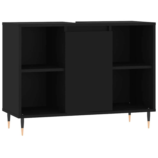 vidaXL Bathroom Cabinet Black 80x33x60 cm Engineered Wood