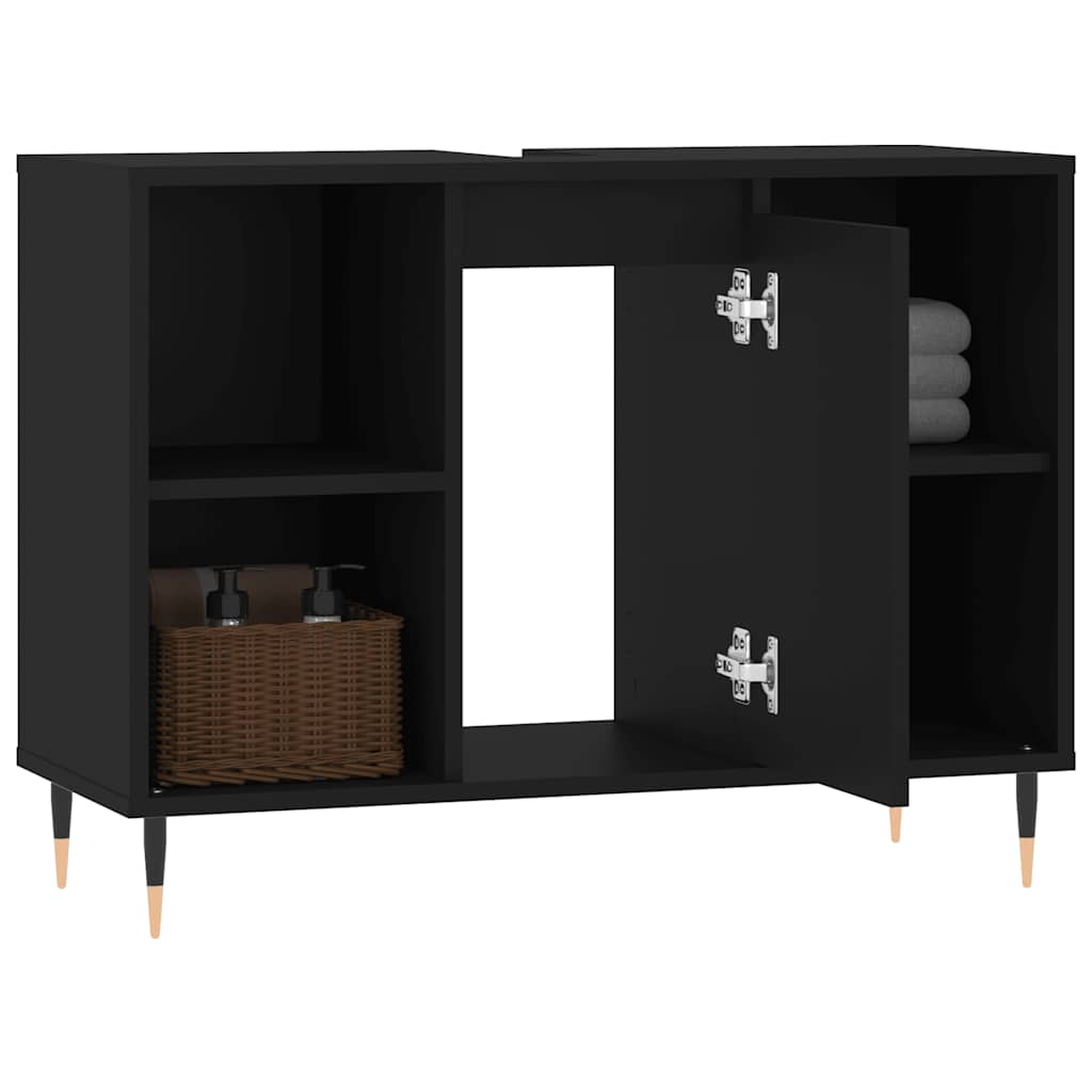 vidaXL Bathroom Cabinet Black 80x33x60 cm Engineered Wood