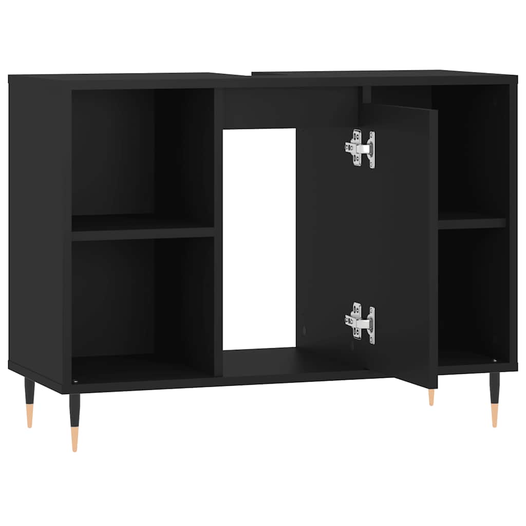 vidaXL Bathroom Cabinet Black 80x33x60 cm Engineered Wood