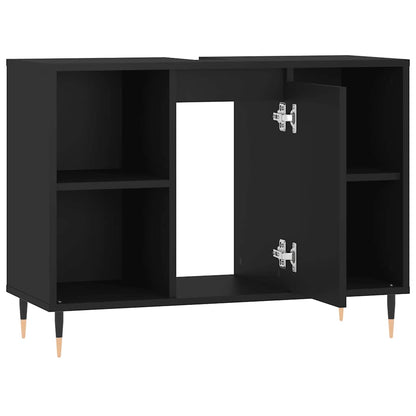 vidaXL Bathroom Cabinet Black 80x33x60 cm Engineered Wood