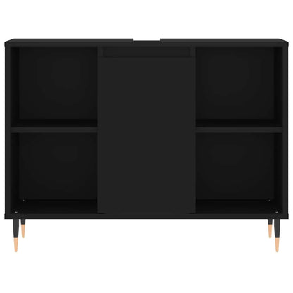 vidaXL Bathroom Cabinet Black 80x33x60 cm Engineered Wood