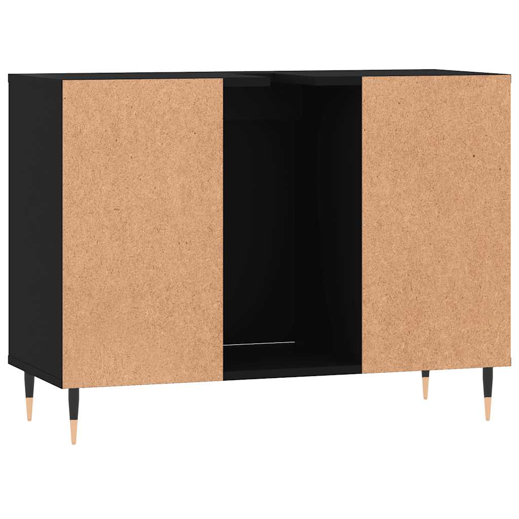vidaXL Bathroom Cabinet Black 80x33x60 cm Engineered Wood
