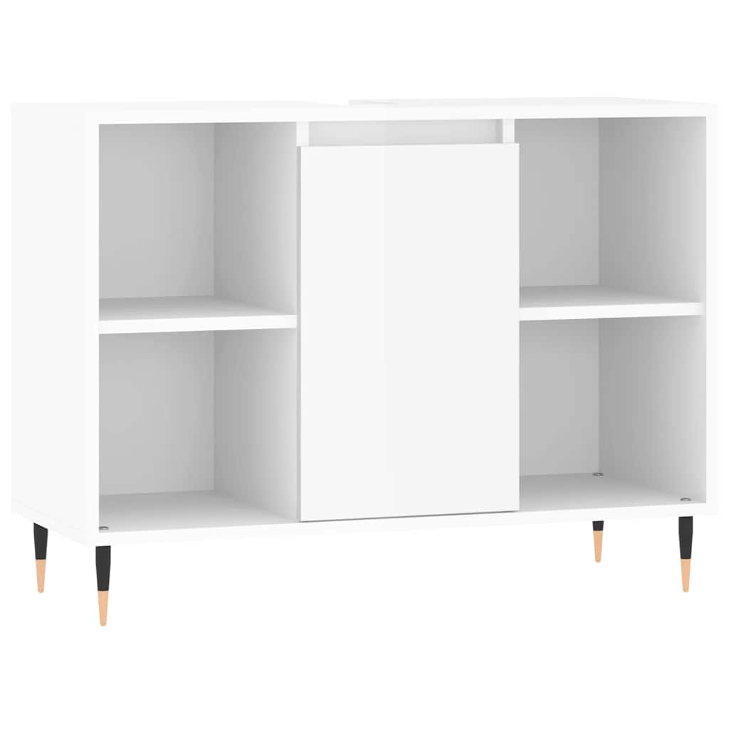vidaXL Bathroom Cabinet High Gloss White 80x33x60 cm Engineered Wood