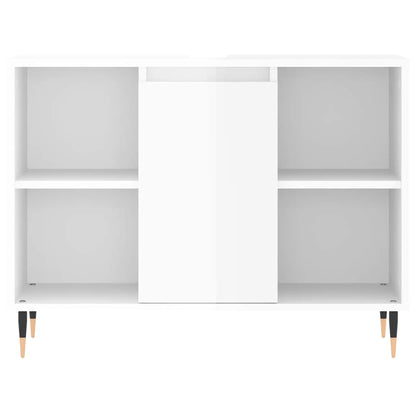 vidaXL Bathroom Cabinet High Gloss White 80x33x60 cm Engineered Wood