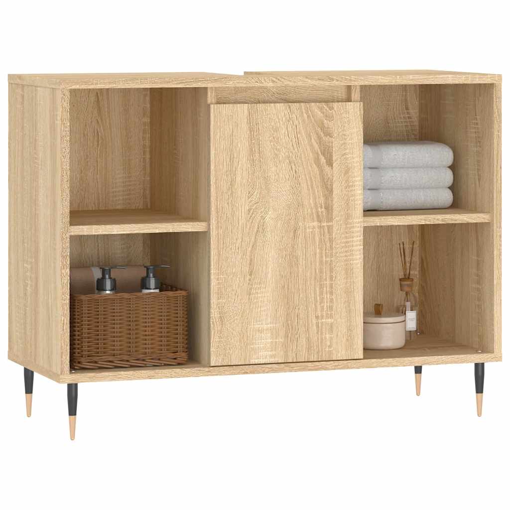 vidaXL Bathroom Cabinet Sonoma Oak 80x33x60 cm Engineered Wood