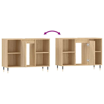 vidaXL Bathroom Cabinet Sonoma Oak 80x33x60 cm Engineered Wood