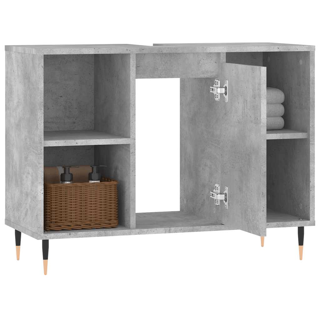 vidaXL Bathroom Cabinet Concrete Grey 80x33x60 cm Engineered Wood