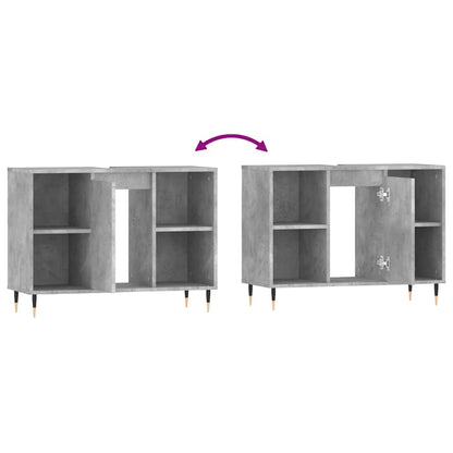 vidaXL Bathroom Cabinet Concrete Grey 80x33x60 cm Engineered Wood