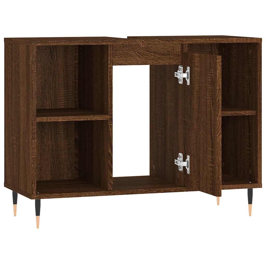 vidaXL Bathroom Cabinet Brown Oak 80x33x60 cm Engineered Wood