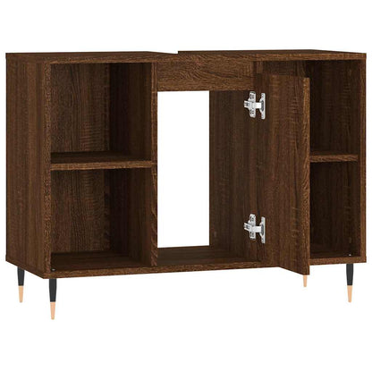 vidaXL Bathroom Cabinet Brown Oak 80x33x60 cm Engineered Wood