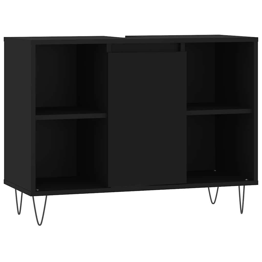 vidaXL Bathroom Cabinet Black 80x33x60 cm Engineered Wood