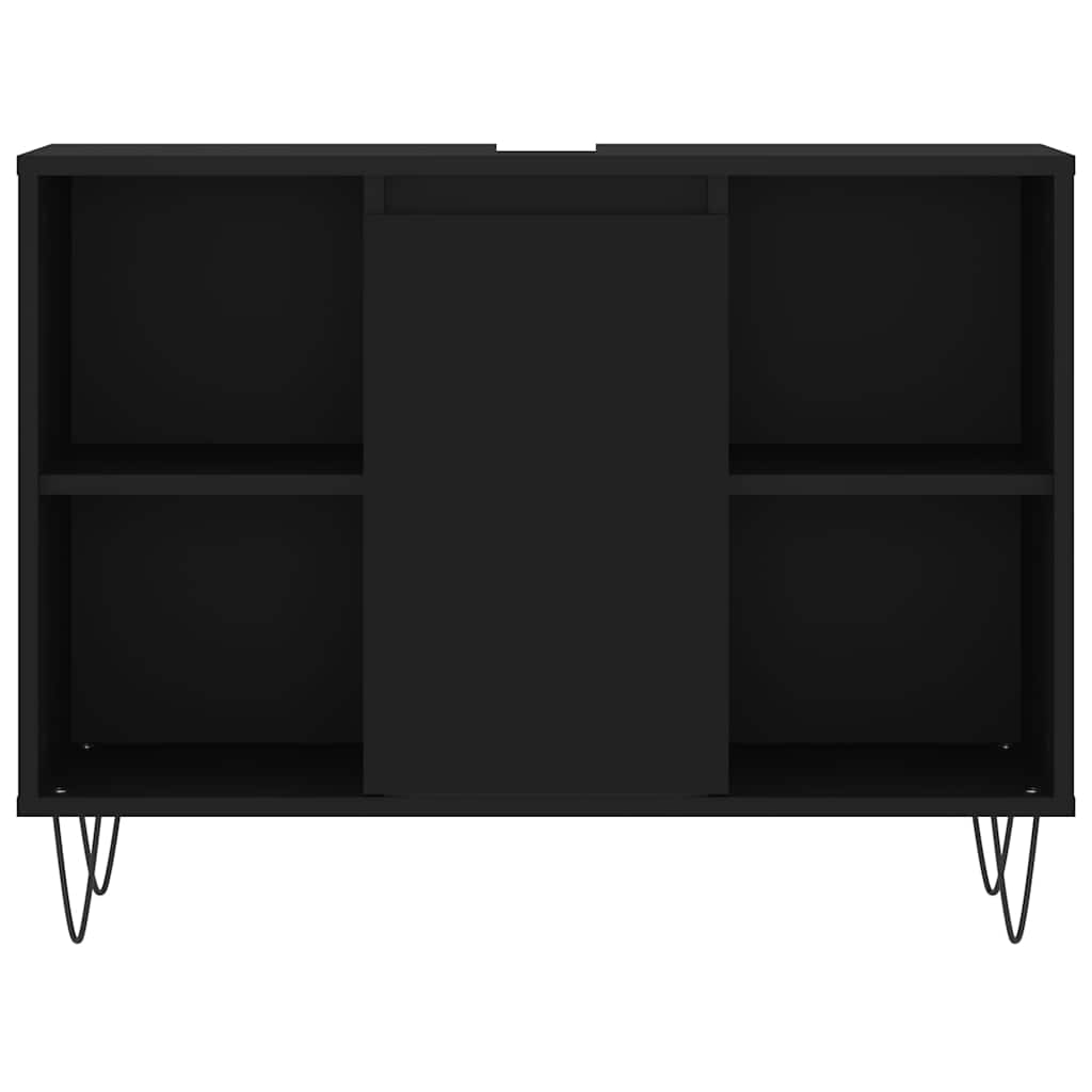 vidaXL Bathroom Cabinet Black 80x33x60 cm Engineered Wood