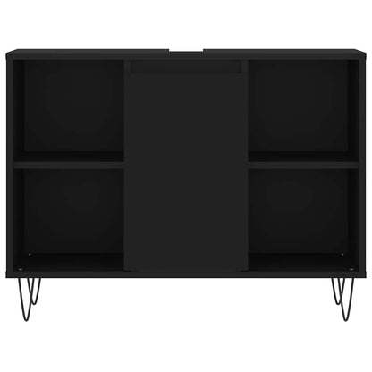 vidaXL Bathroom Cabinet Black 80x33x60 cm Engineered Wood