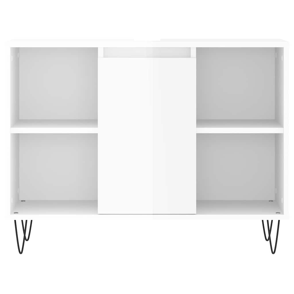 vidaXL Bathroom Cabinet High Gloss White 80x33x60 cm Engineered Wood