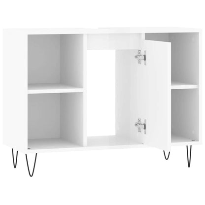 vidaXL Bathroom Cabinet High Gloss White 80x33x60 cm Engineered Wood