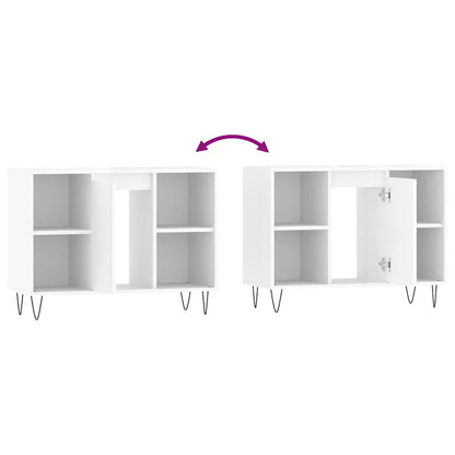 vidaXL Bathroom Cabinet High Gloss White 80x33x60 cm Engineered Wood