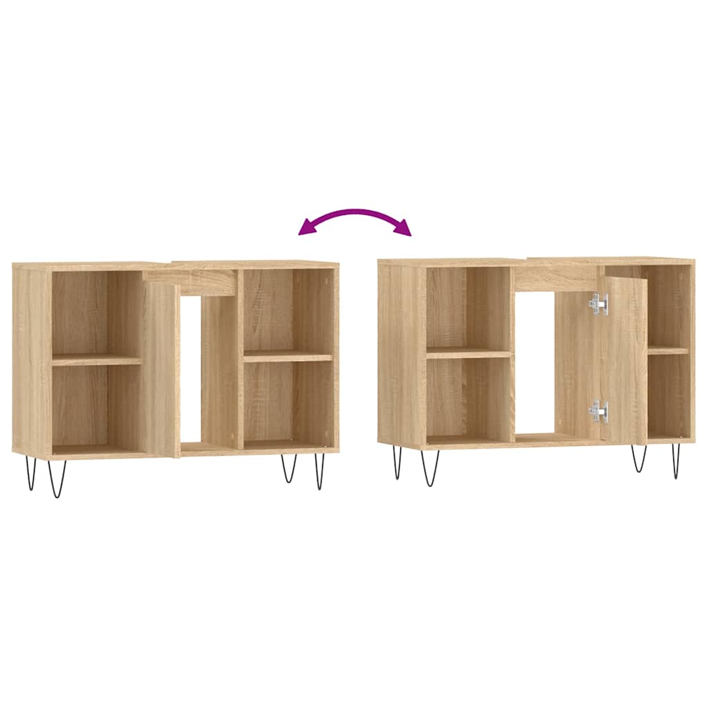 vidaXL Bathroom Cabinet Sonoma Oak 80x33x60 cm Engineered Wood