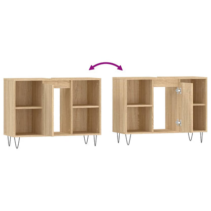 vidaXL Bathroom Cabinet Sonoma Oak 80x33x60 cm Engineered Wood
