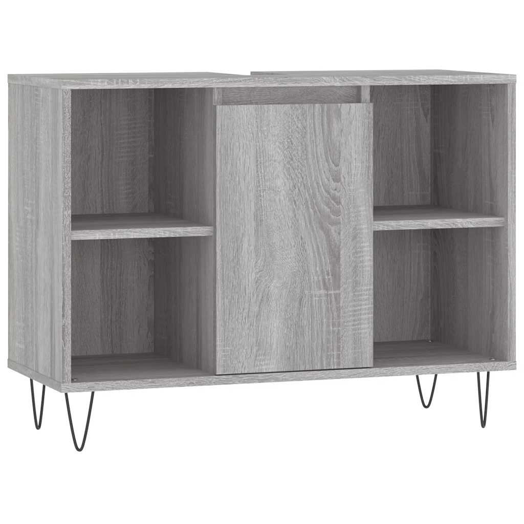 vidaXL Bathroom Cabinet Grey Sonoma 80x33x60 cm Engineered Wood
