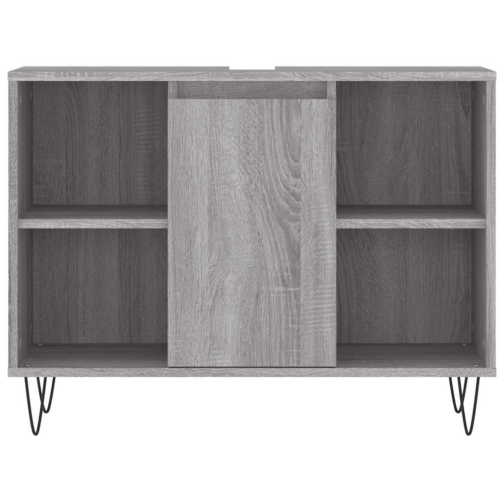 vidaXL Bathroom Cabinet Grey Sonoma 80x33x60 cm Engineered Wood