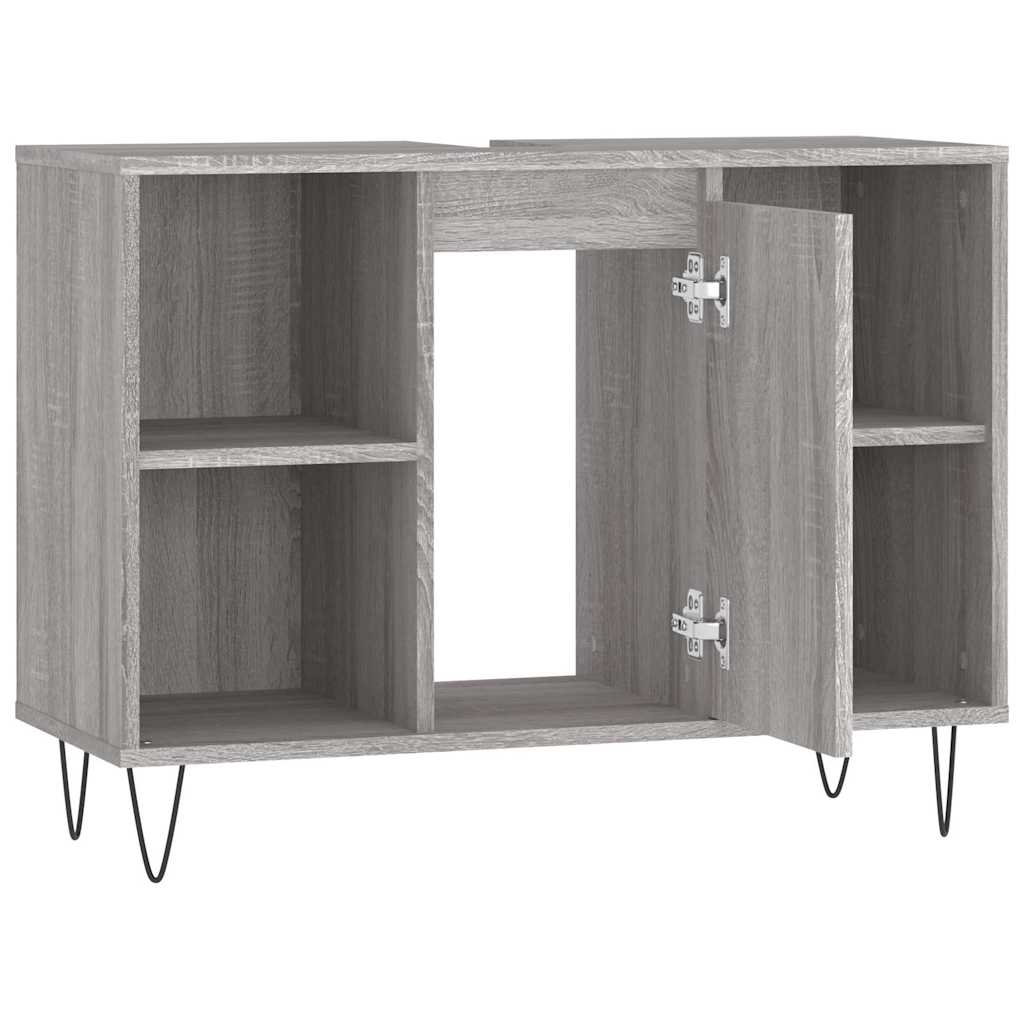 vidaXL Bathroom Cabinet Grey Sonoma 80x33x60 cm Engineered Wood