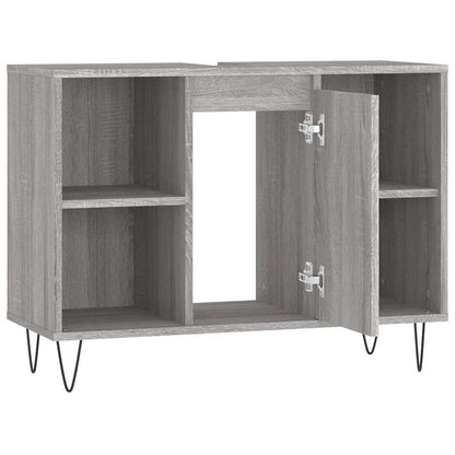 vidaXL Bathroom Cabinet Grey Sonoma 80x33x60 cm Engineered Wood