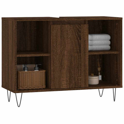 vidaXL Bathroom Cabinet Brown Oak 80x33x60 cm Engineered Wood