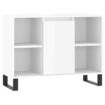 vidaXL Bathroom Cabinet High Gloss White 80x33x60 cm Engineered Wood
