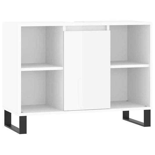 vidaXL Bathroom Cabinet High Gloss White 80x33x60 cm Engineered Wood