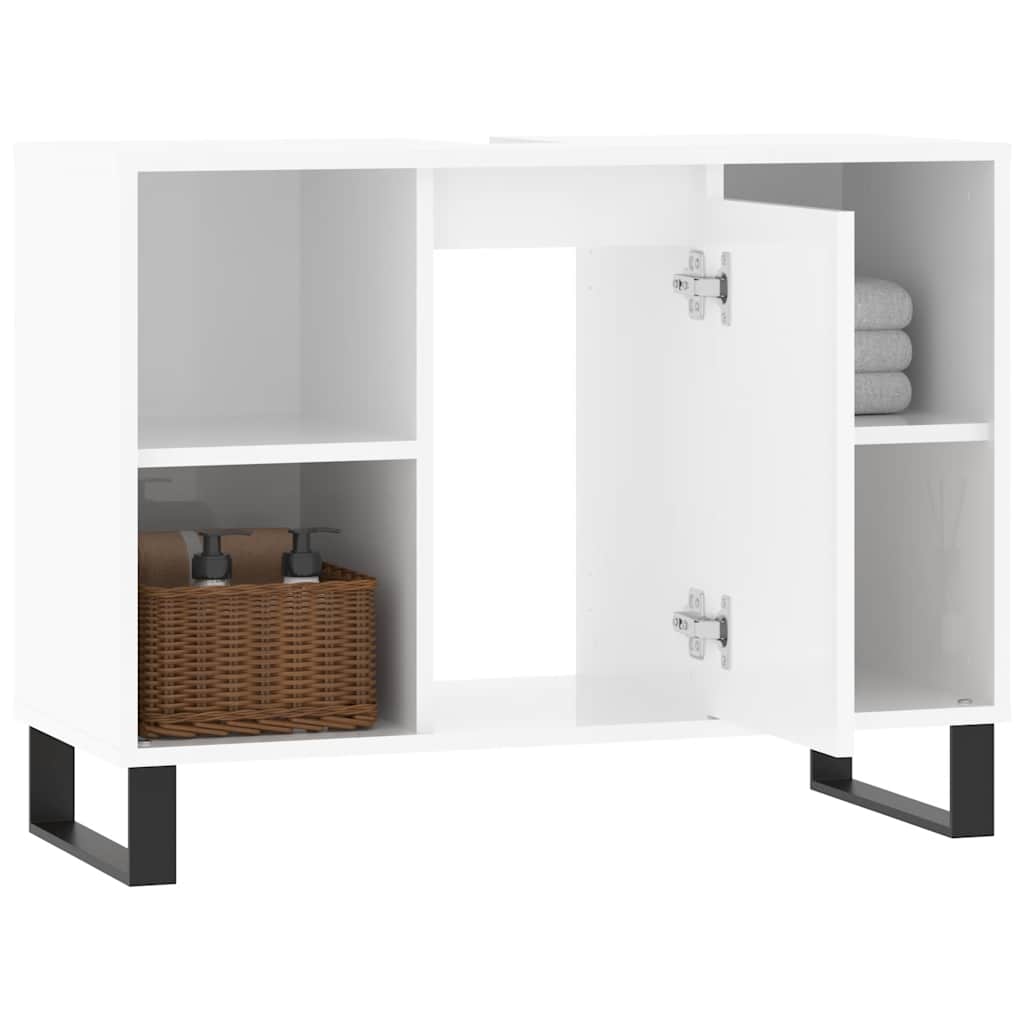 vidaXL Bathroom Cabinet High Gloss White 80x33x60 cm Engineered Wood