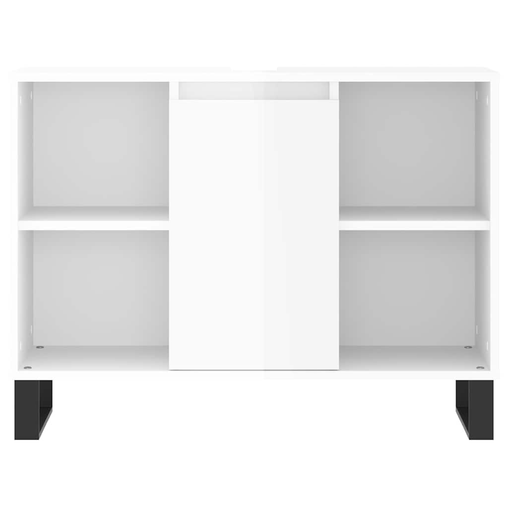 vidaXL Bathroom Cabinet High Gloss White 80x33x60 cm Engineered Wood