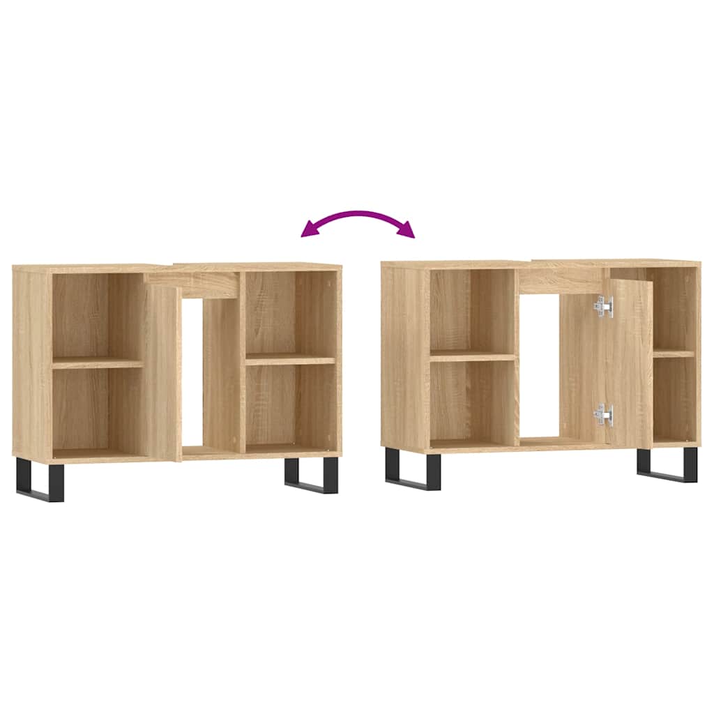 vidaXL Bathroom Cabinet Sonoma Oak 80x33x60 cm Engineered Wood