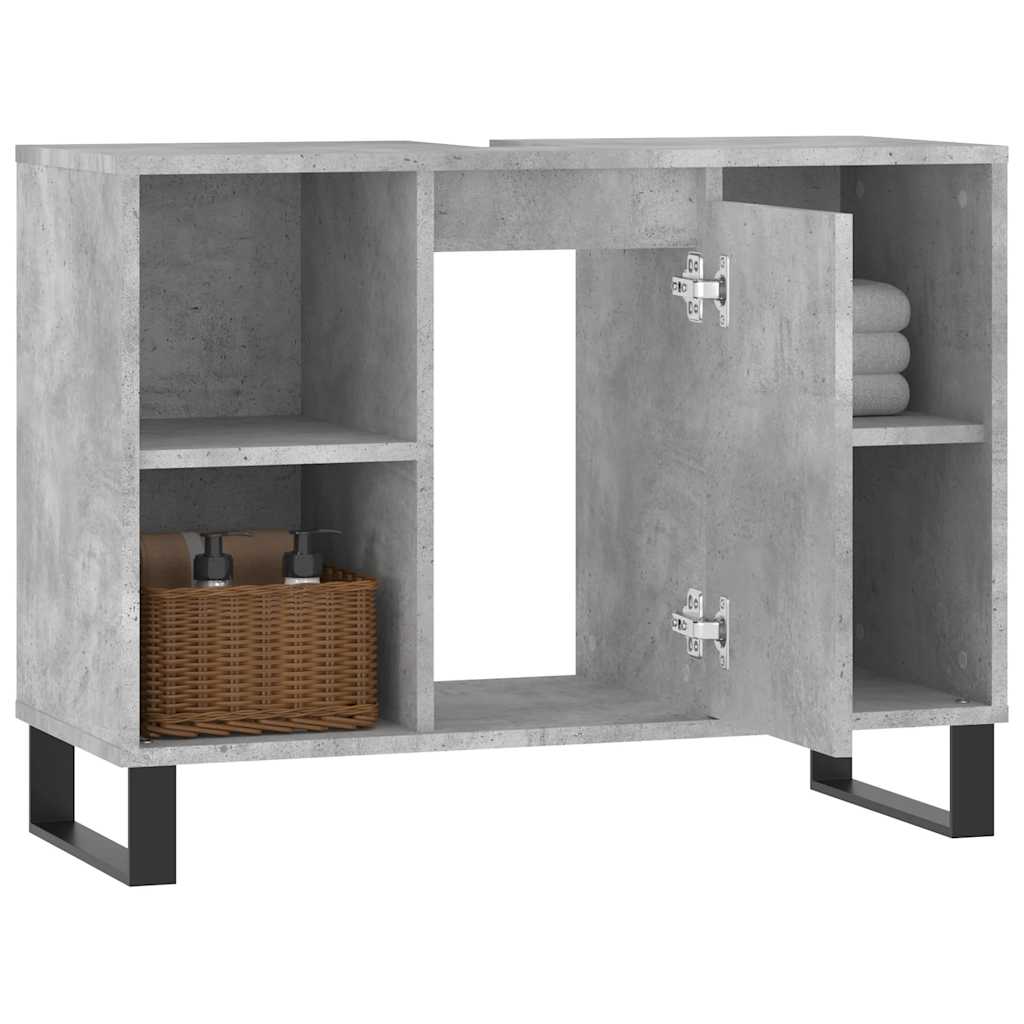 vidaXL Bathroom Cabinet Concrete Grey 80x33x60 cm Engineered Wood