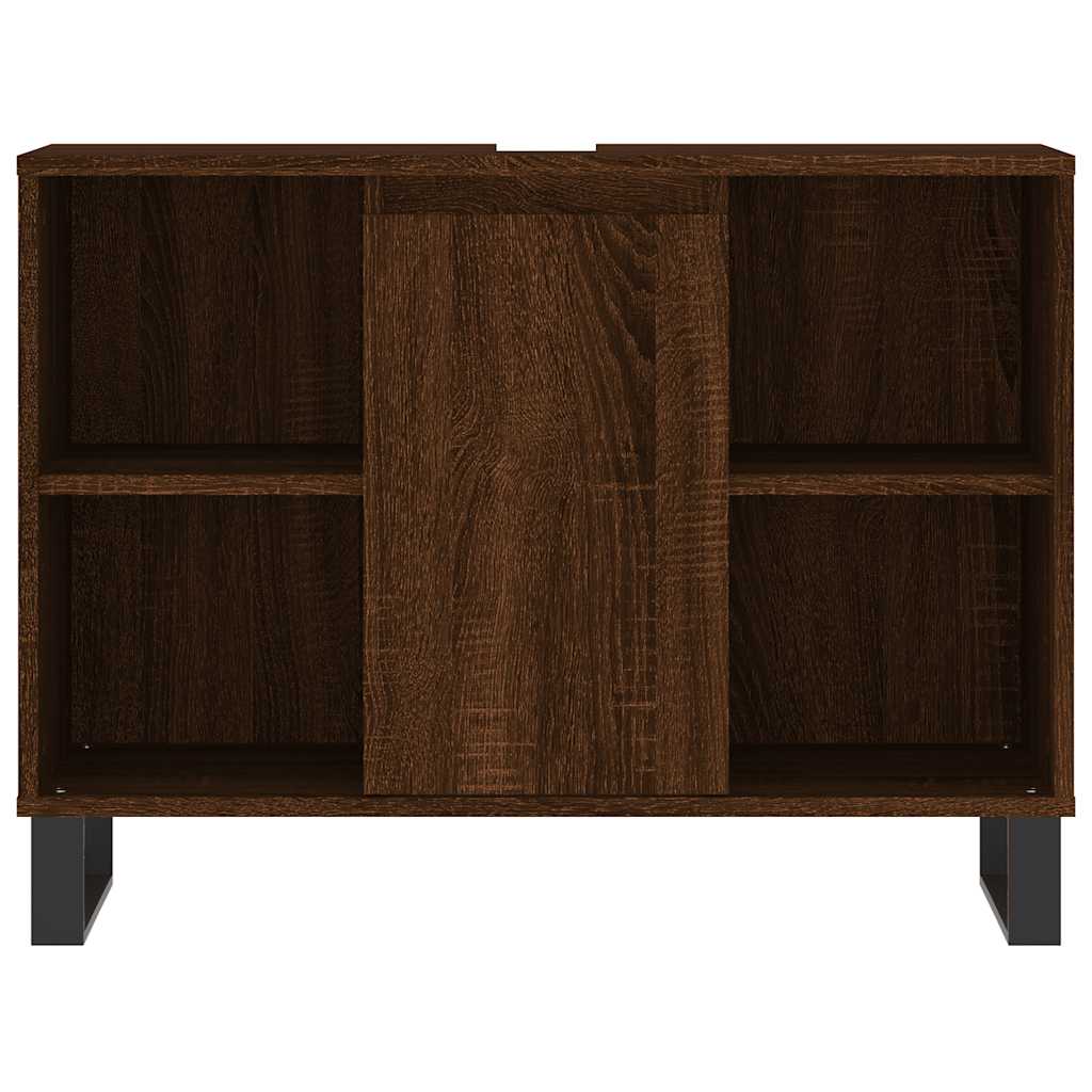 vidaXL Bathroom Cabinet Brown Oak 80x33x60 cm Engineered Wood