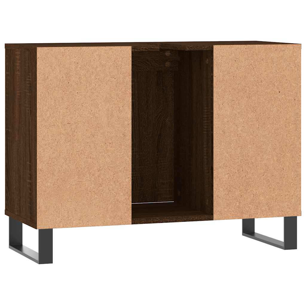 vidaXL Bathroom Cabinet Brown Oak 80x33x60 cm Engineered Wood