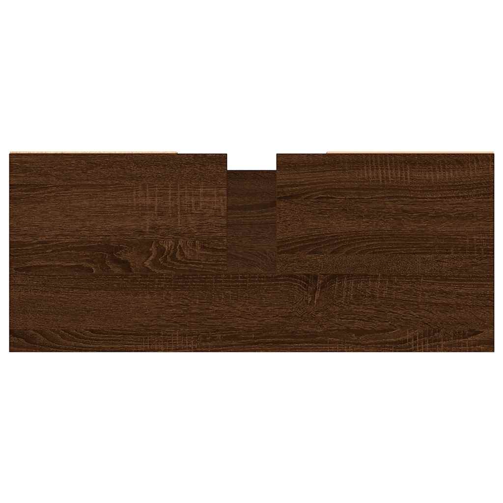 vidaXL Bathroom Cabinet Brown Oak 80x33x60 cm Engineered Wood