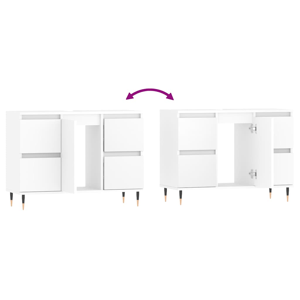 vidaXL Bathroom Cabinet White 80x33x60 cm Engineered Wood