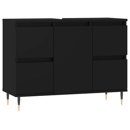 vidaXL Bathroom Cabinet Black 80x33x60 cm Engineered Wood