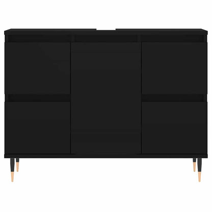 vidaXL Bathroom Cabinet Black 80x33x60 cm Engineered Wood