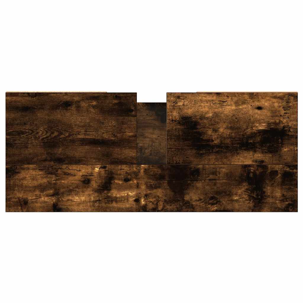 vidaXL Bathroom Cabinet Smoked Oak 80x33x60 cm Engineered Wood