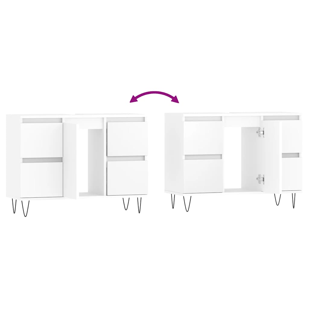 vidaXL Bathroom Cabinet White 80x33x60 cm Engineered Wood