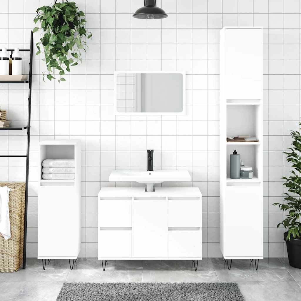vidaXL Bathroom Cabinet White 80x33x60 cm Engineered Wood